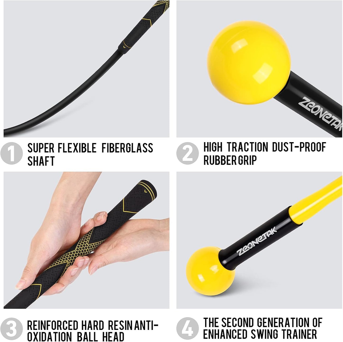 Entrenador swing golf 48pulg practica fuerza ritmo