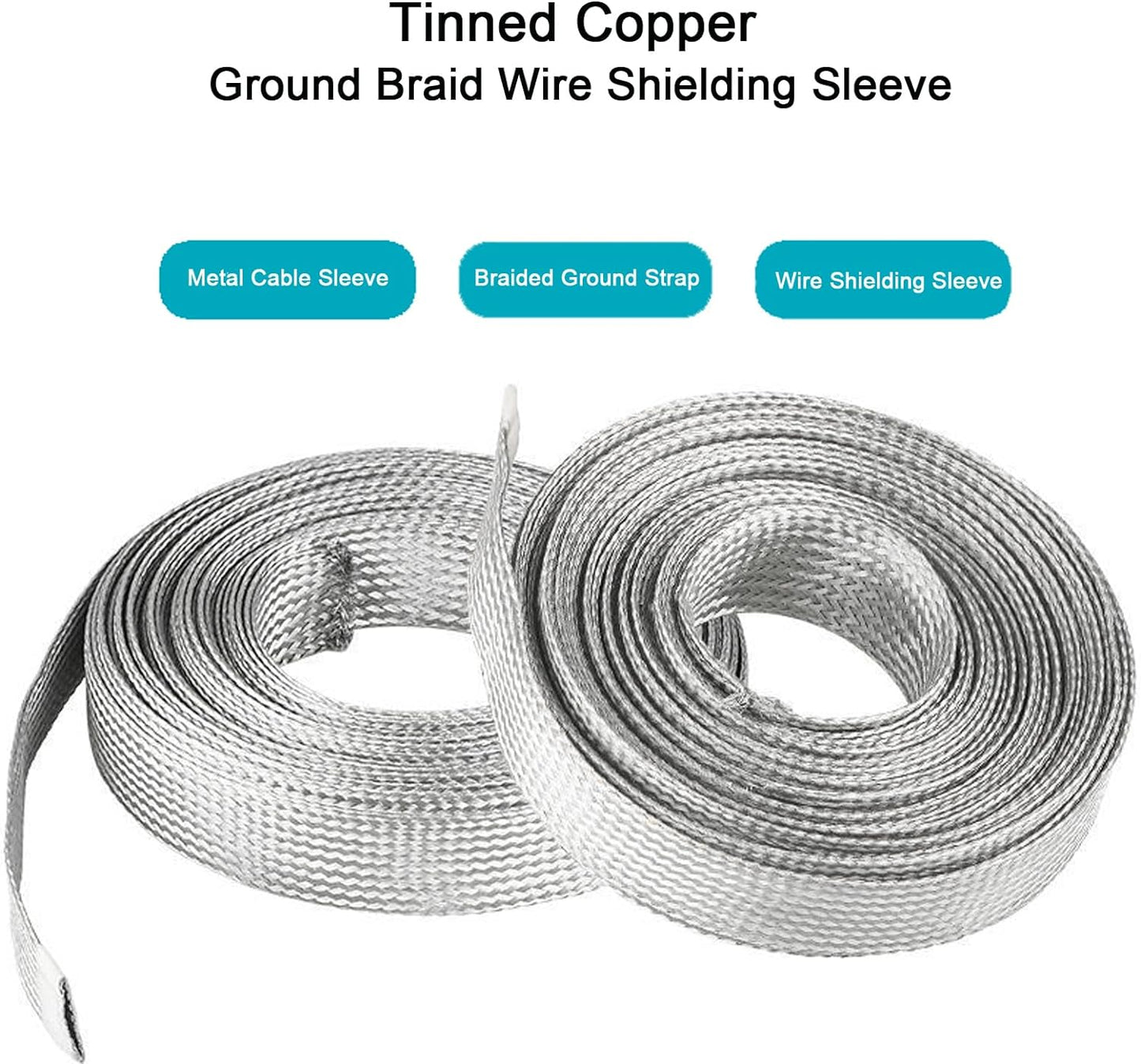 Funda blindaje cable cobre estañado malla EMI RFI 1/4pulg