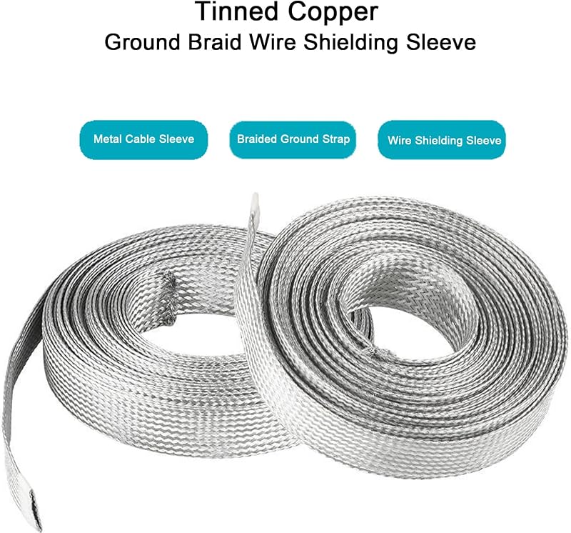 Funda blindaje cable cobre estañado malla EMI RFI 1/2"