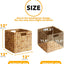 6 Cestas Mimbre Asas para Estantes 12x12x12