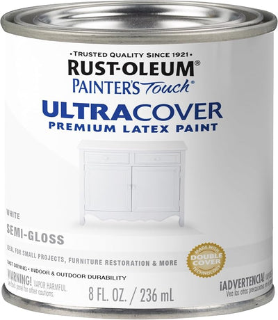 Pintura látex media pinta blanco semibrillante 8oz