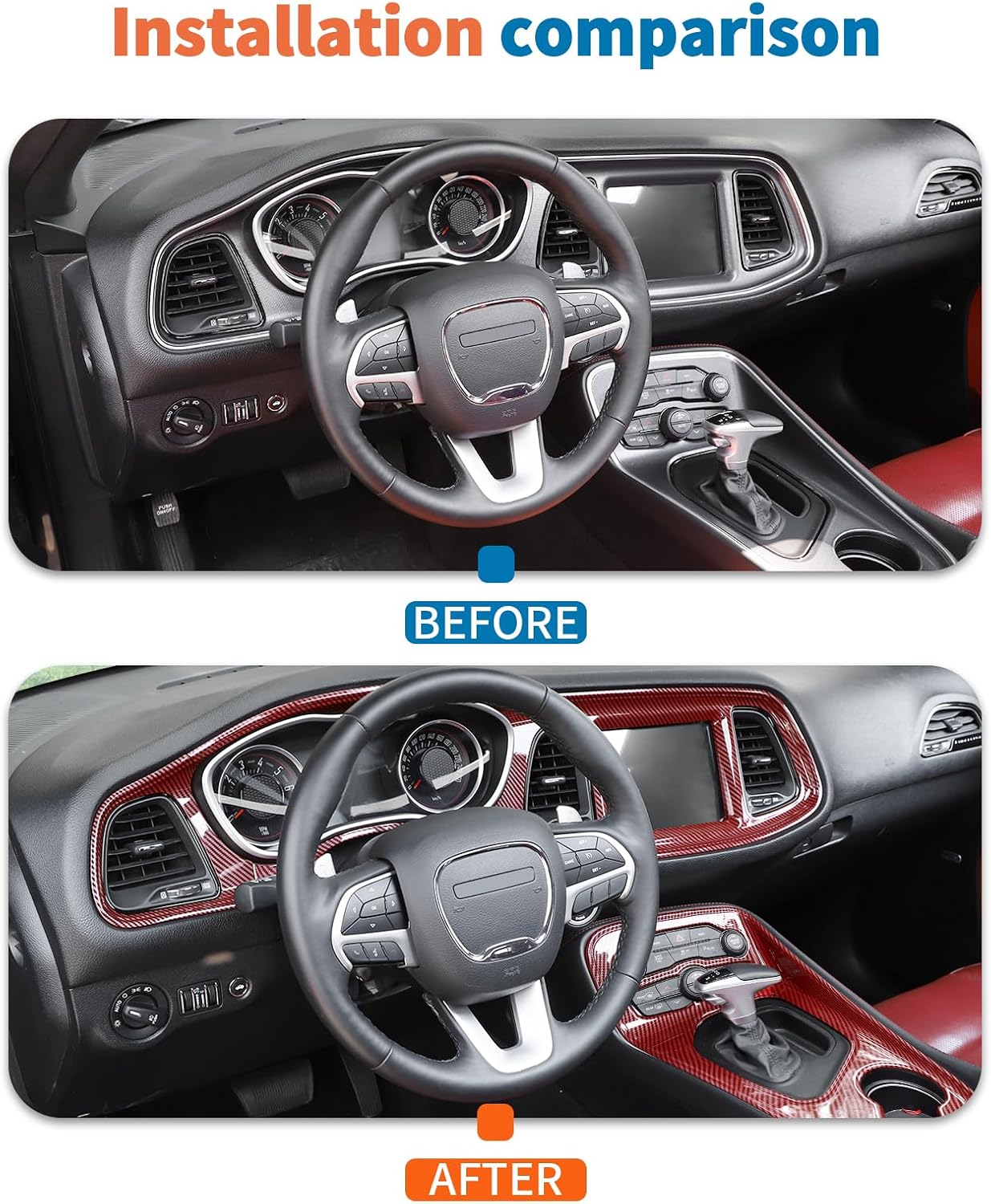 Kit borde interior fibra carbono Dodge Challenger