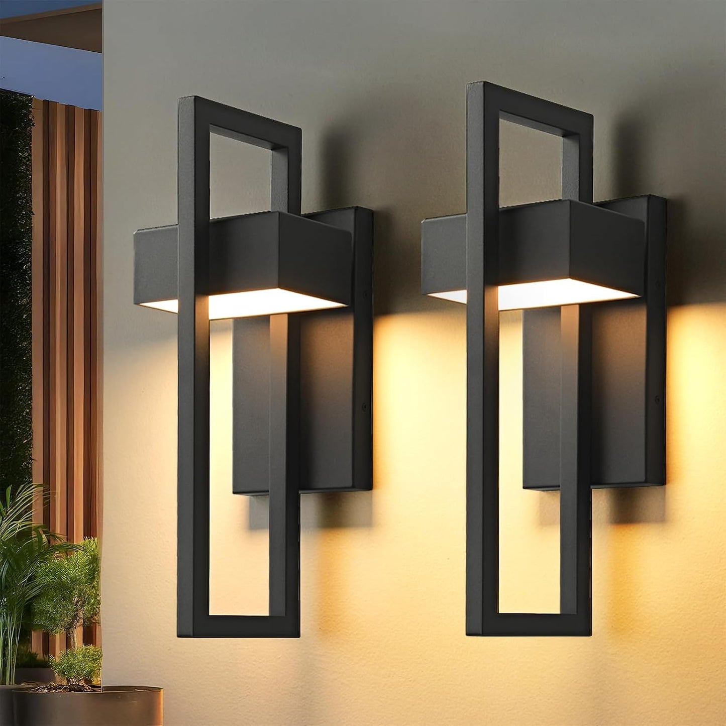 Luces pared exterior LED 3000K contemporáneas