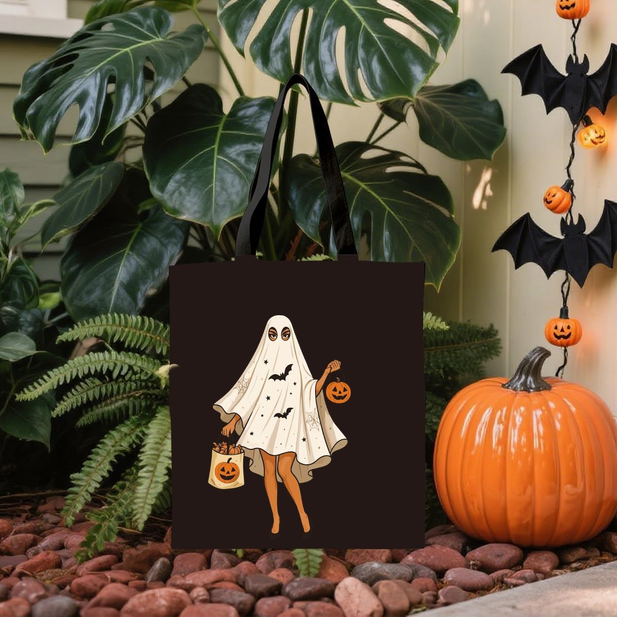 Bolsa tela Halloween mujer regalo hermanas trabajo negro