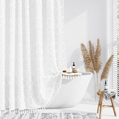 Cortina tela cubículo 36x72pulg geométrica rayada baño