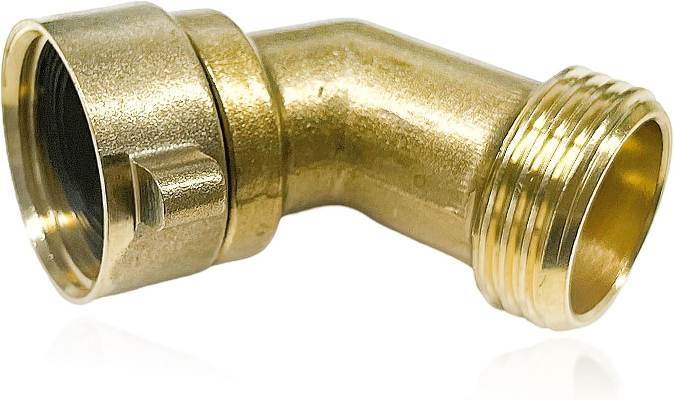 Codo manguera agua 45grados RV conector latón 3/4pulg