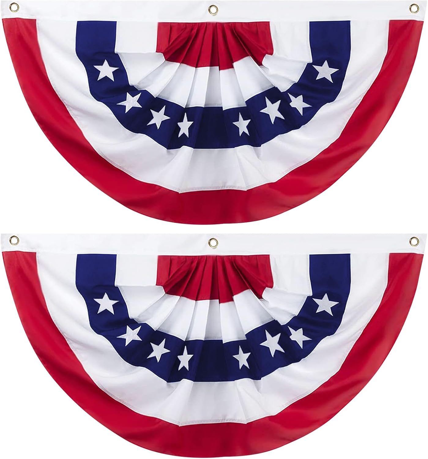 Bandera abanico plisada 2x4ft set 2 decoración 4 de julio