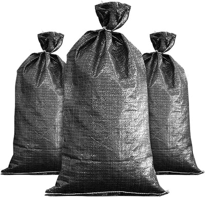 10 Bolsas Arena Negra 16x25pulg Con Lazo Protección Inundaciones