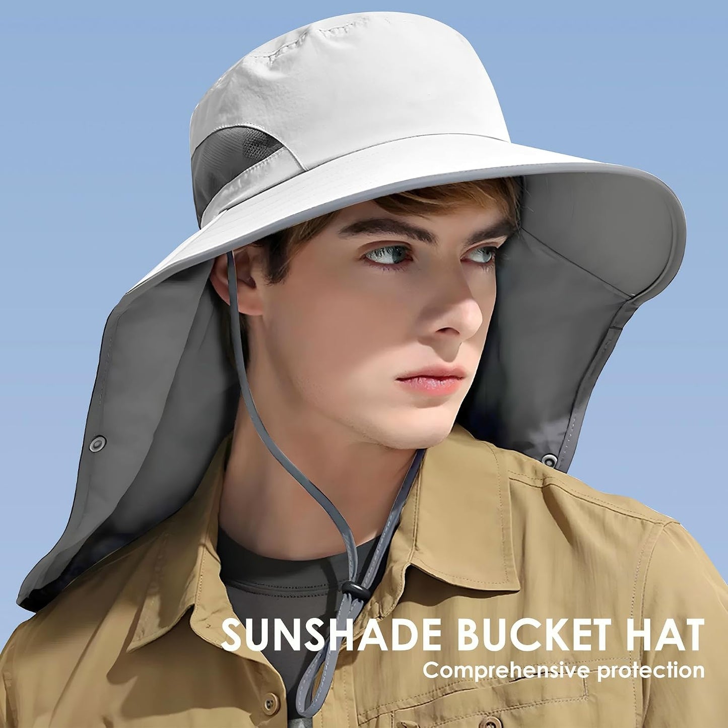 Sombrero sol al aire libre UPF 50 visera cuello solapa