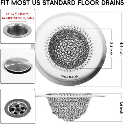 Captador pelo desagüe baño acero inox 304 reversible