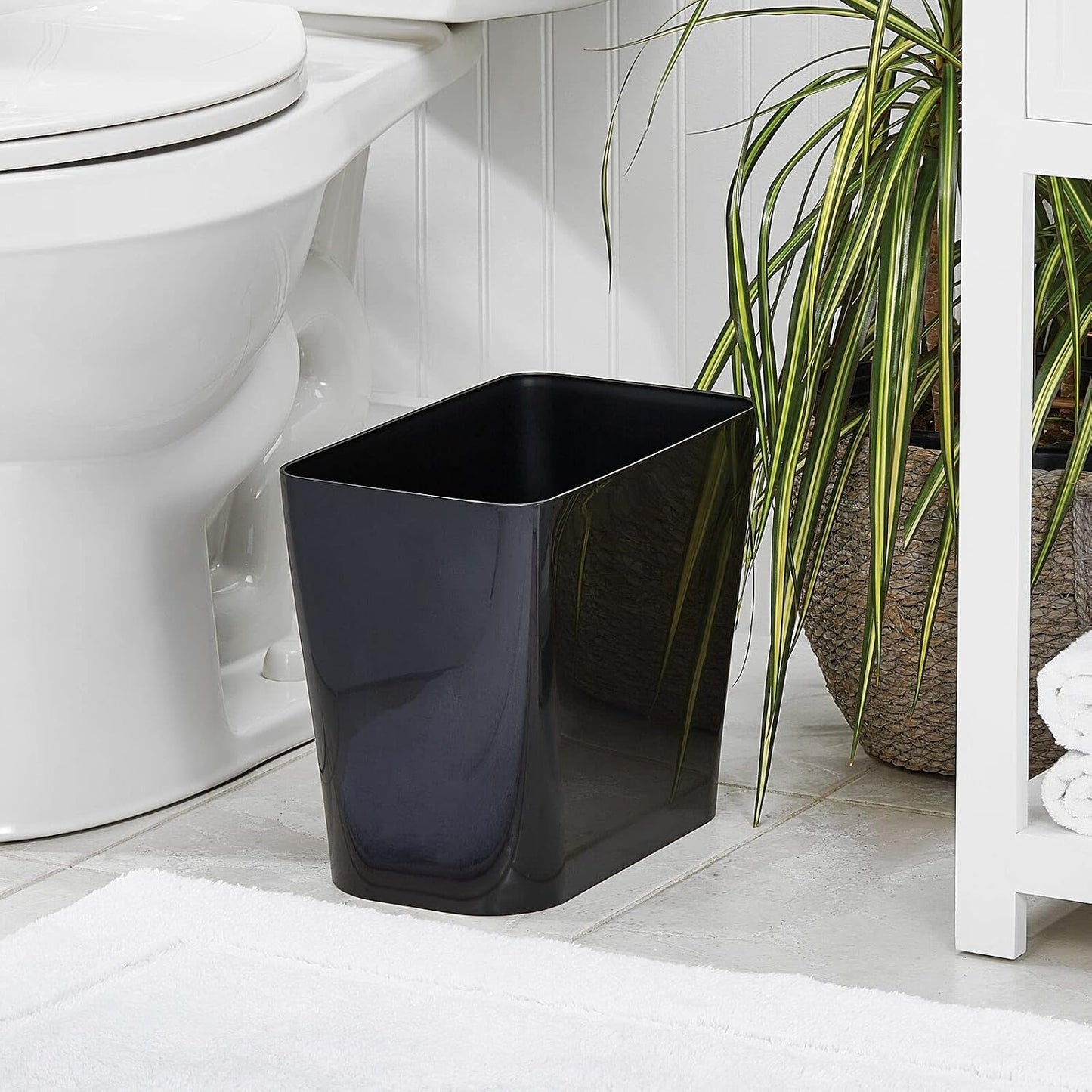 Papelera plástico 3gal para baño cocina oficina color negro