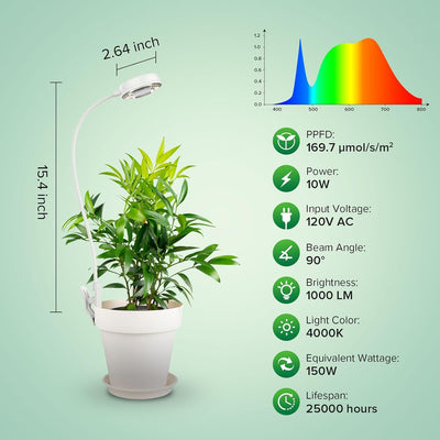 Lámpara LED cultivo plantas interior 4 niveles automático