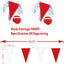 Banderín rojo y blanco triangular para fiestas