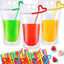 200 Bolsas Transparentes 16oz con Pajita y Cremallera para Bebidas