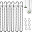 6 Cadenas Colgantes Metal Negro 24pulg con Clips