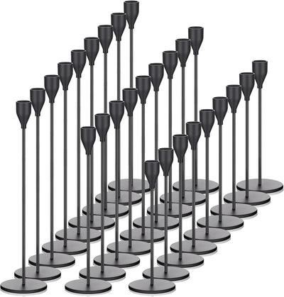 27 Portavelas Candelabros Cónicos Metal 0.75pulg Negro