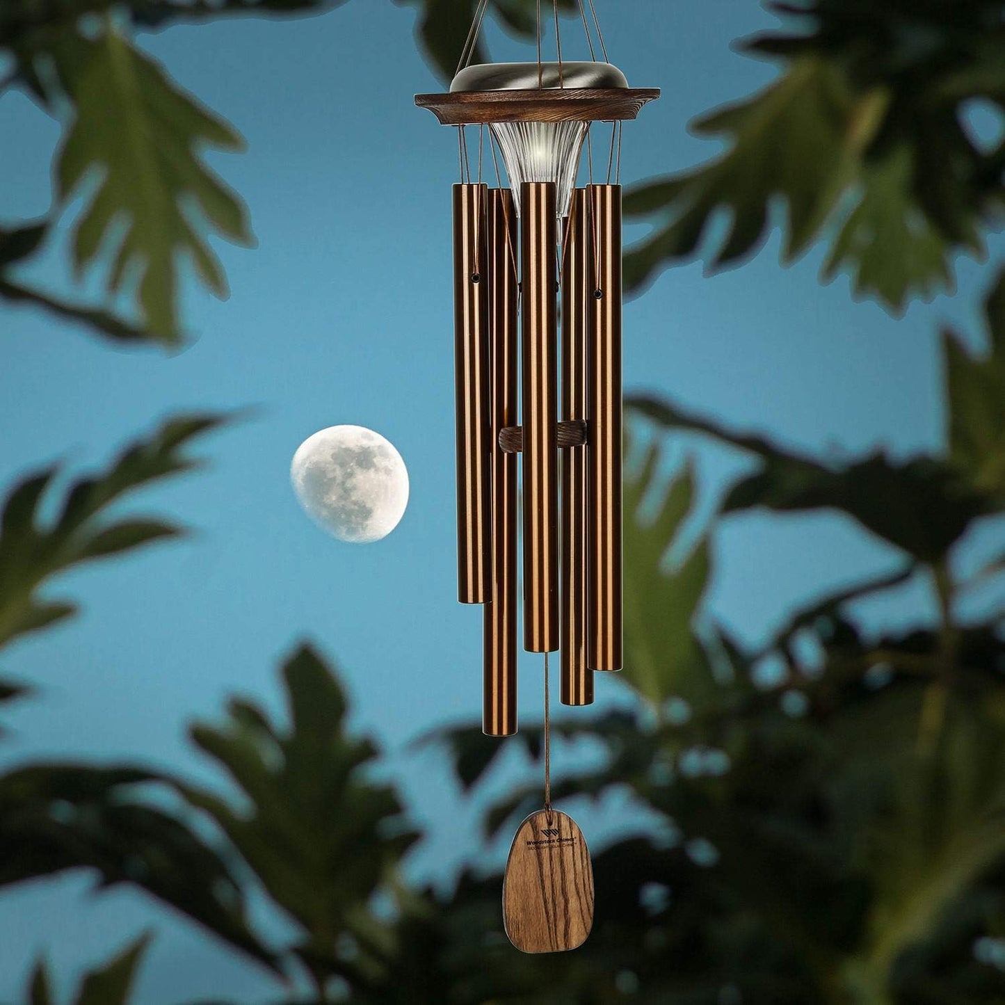Campanilla solar bronce 29" decoración exterior patio jardín