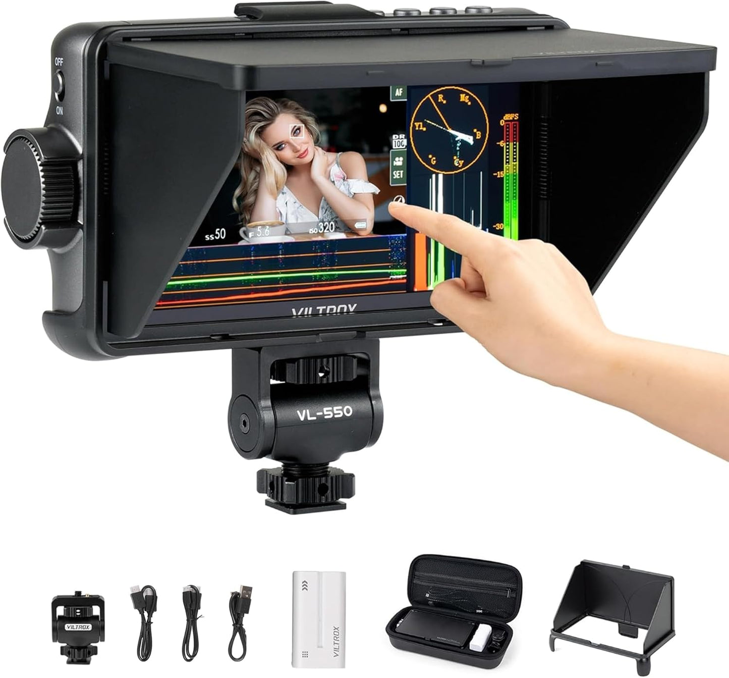 Monitor HDMI 5.5pulg 4K 1200nits pantalla tactil DC-550 Pro