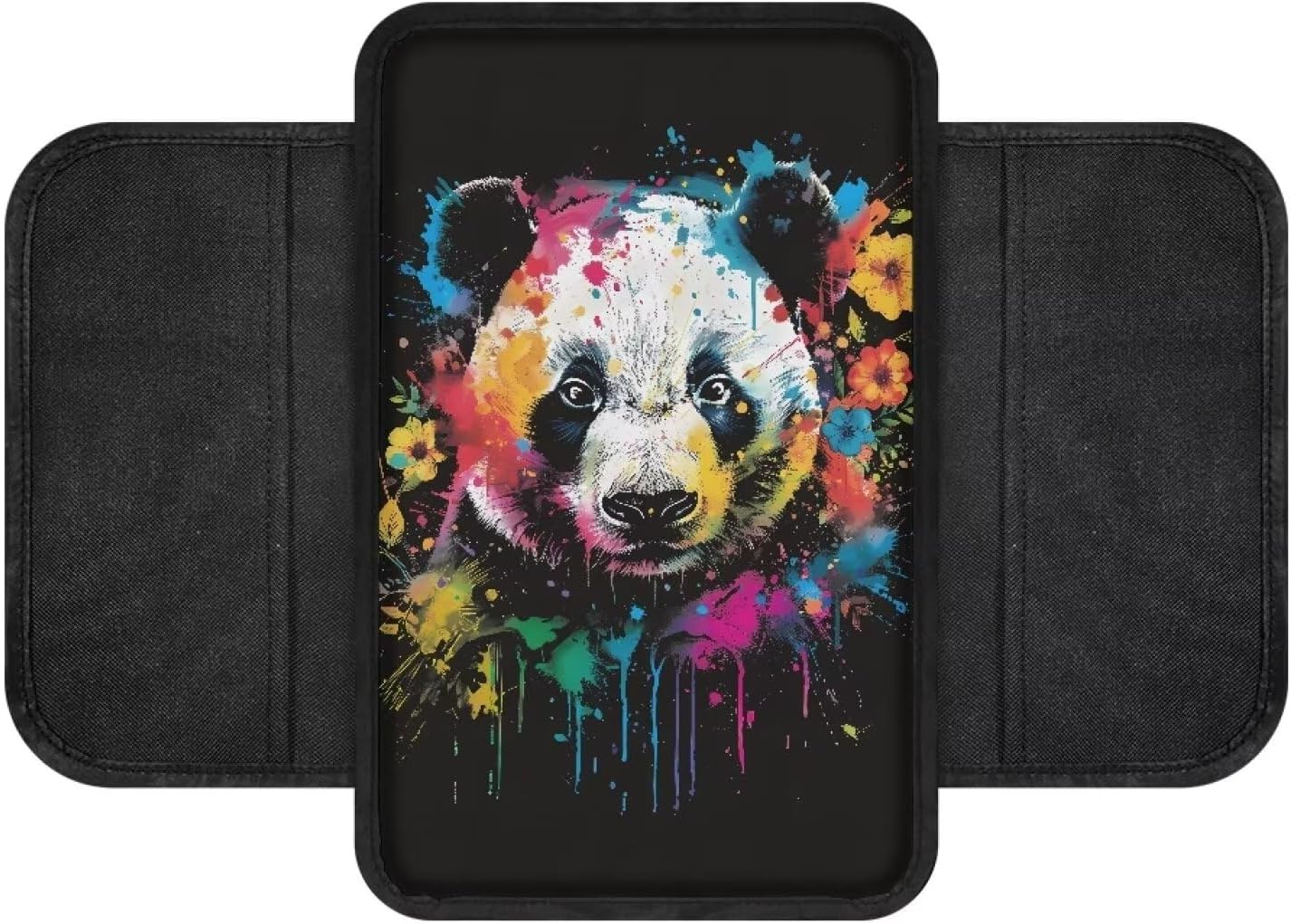 Funda reposabrazos coche patrón panda suave con 2 bolsas