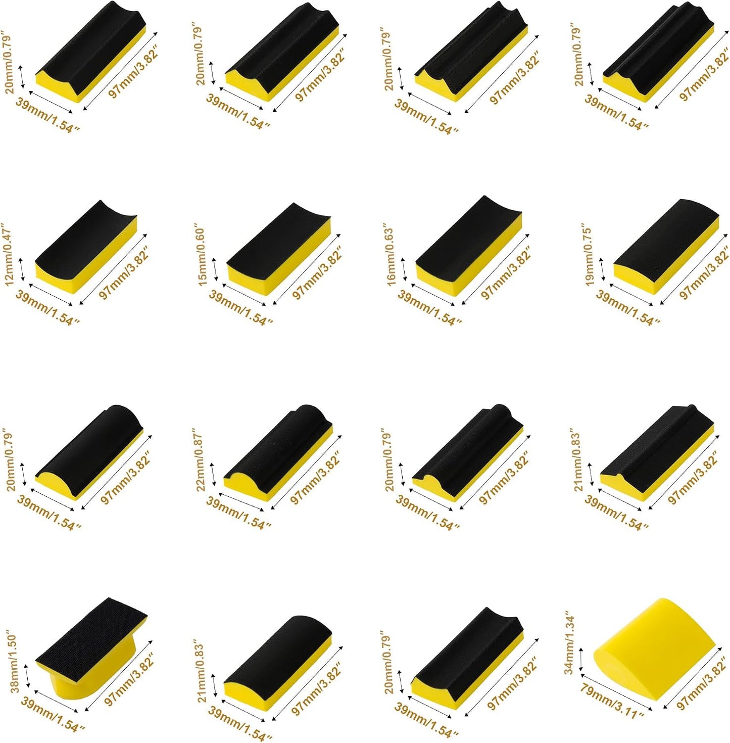 Set 56 bloques lijado manual 40 lijas intercambiables