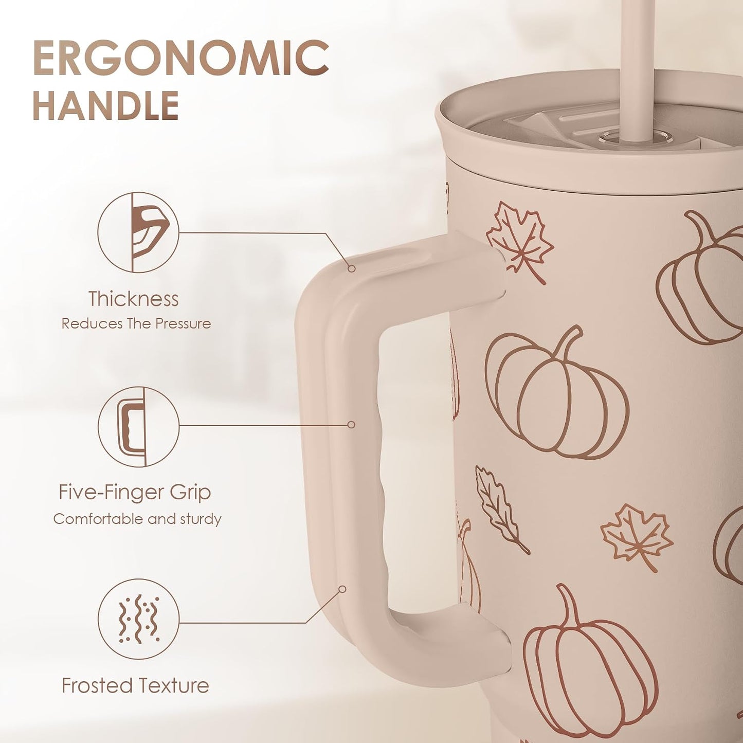 Vaso calabaza acero inox térmico con pajilla 40oz