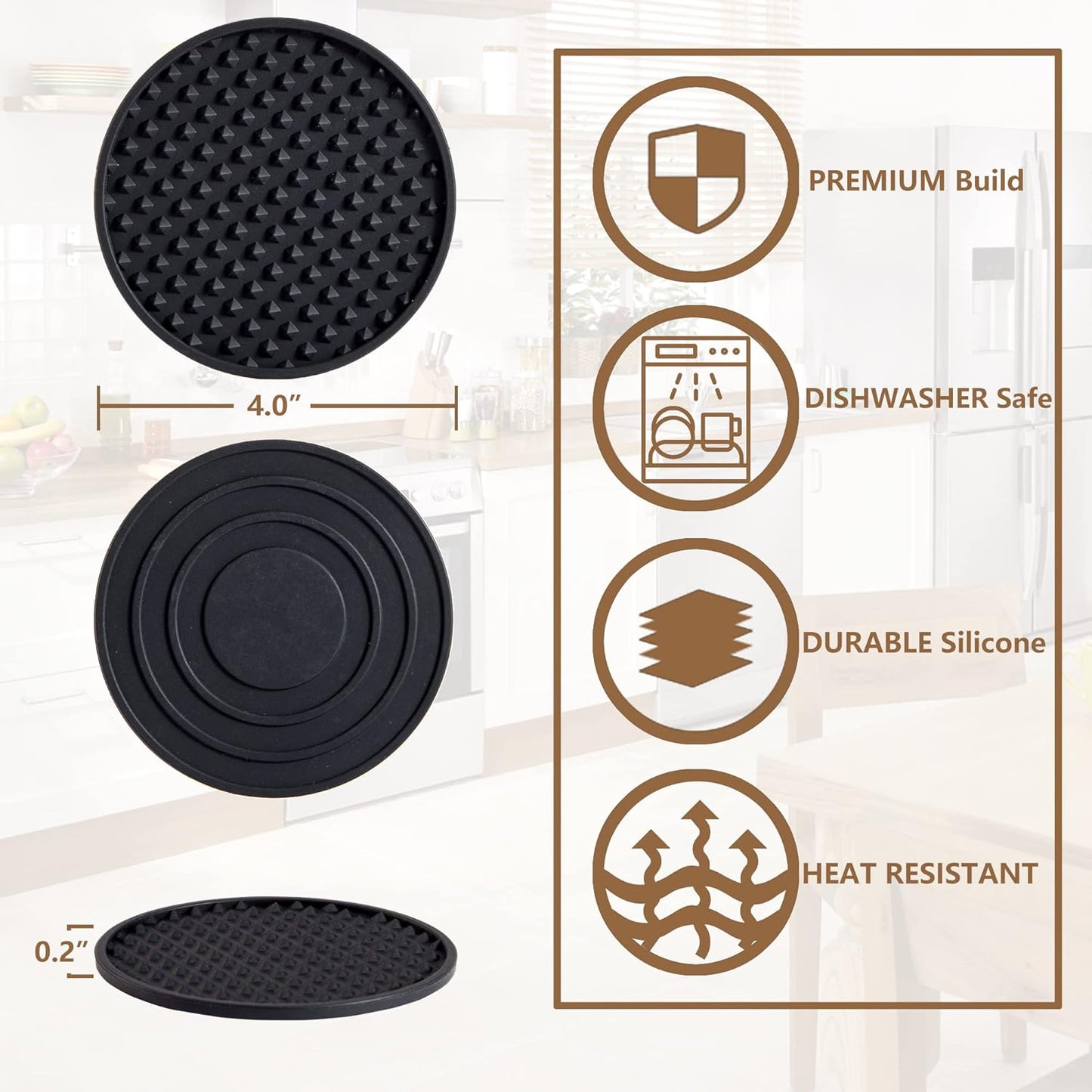 6 Pzas Posavasos Silicona Soporte para Mesa