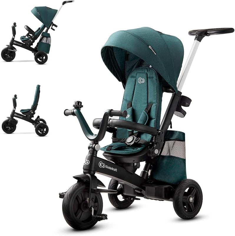 Triciclo 5en1 Kinderkraft asiento giratorio 360° verde