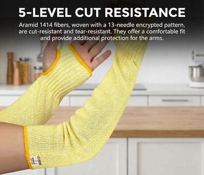 Mangas Kevlar resistentes a cortes con orificio pulgar 11.8pulg