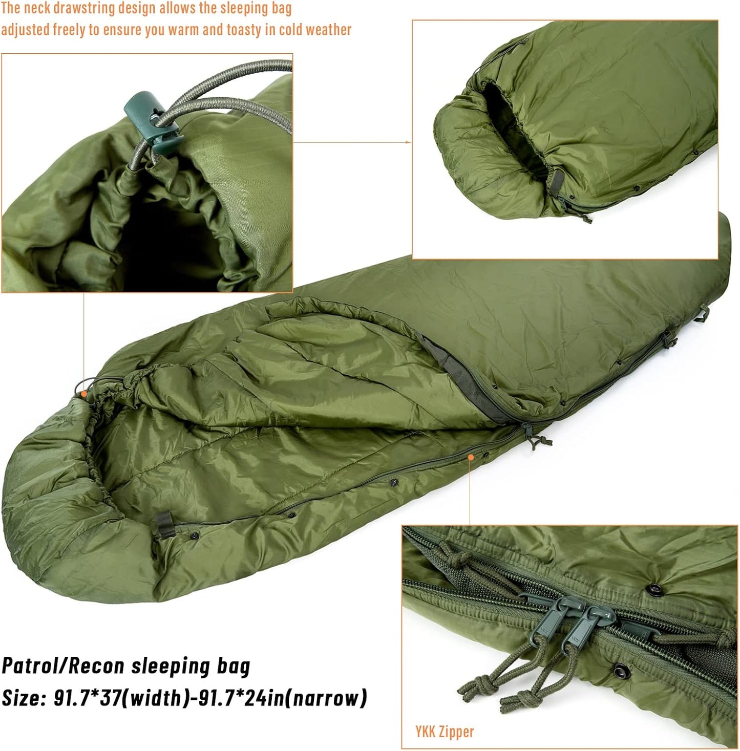 Sistema sacos dormir modulares militares con cubierta bivy
