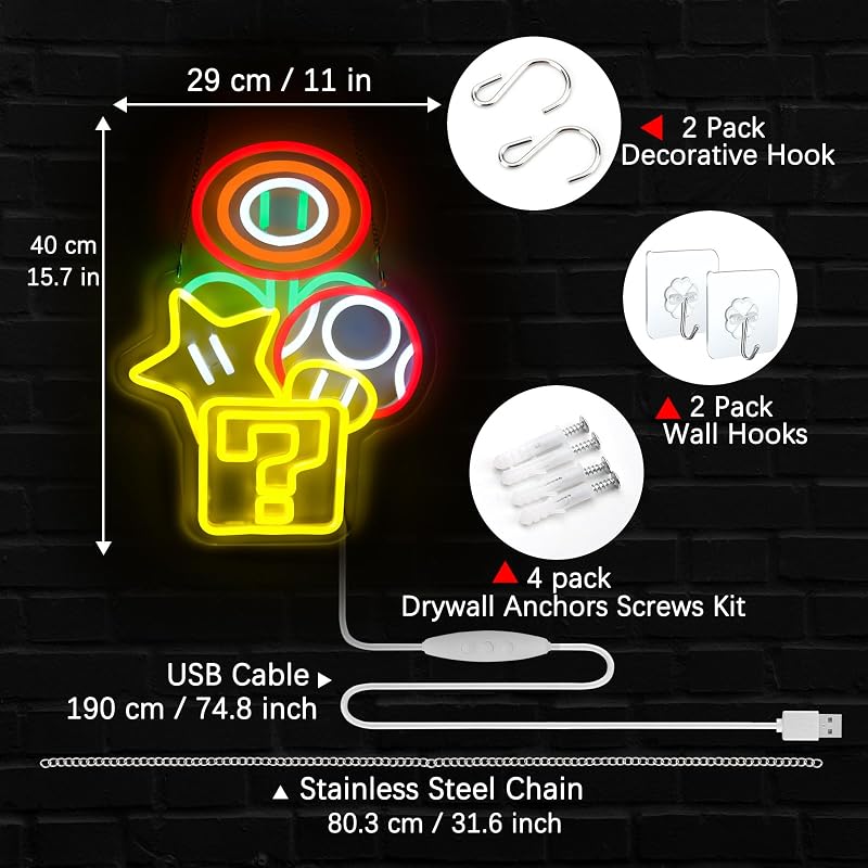 Señal neón LED para dormitorio niños decoración pared