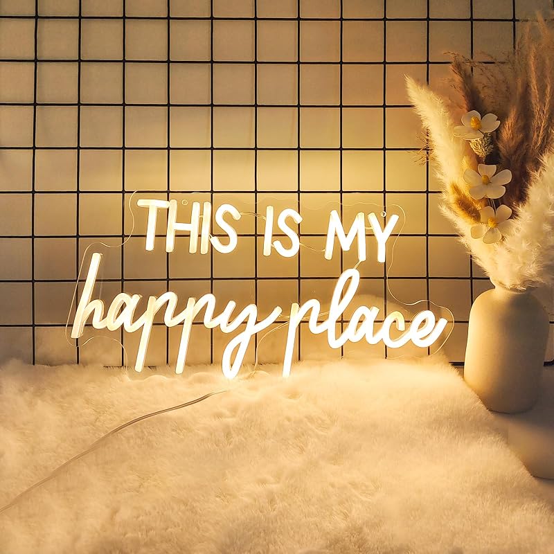 Luz neón dormitorio adolescente This Is My Happy Place