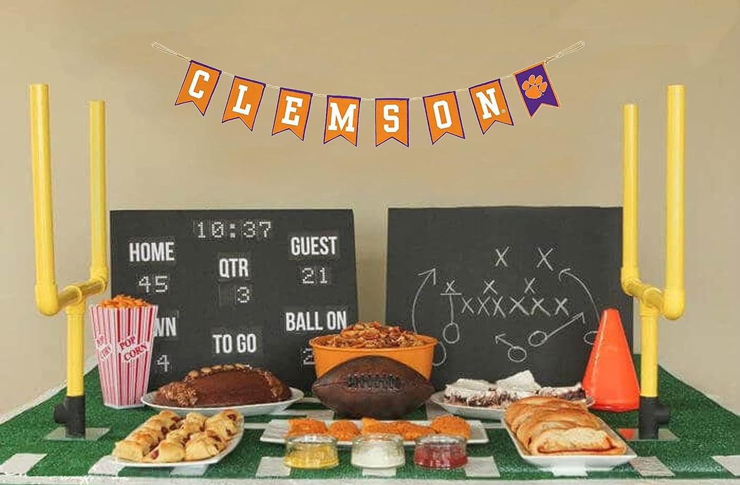 Cartel Universidad Clemson para portón tela preencordada
