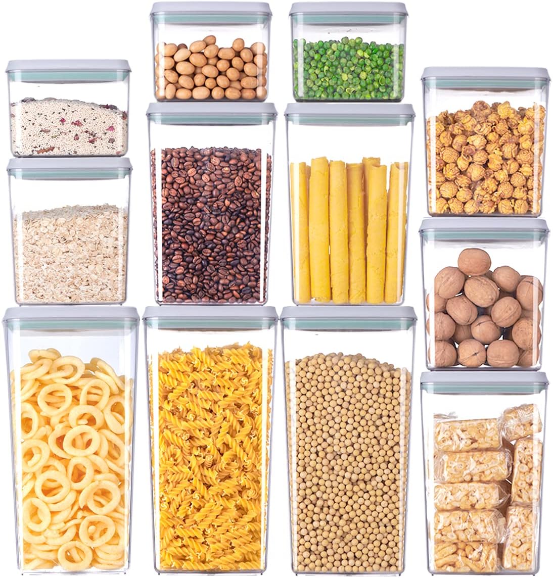 12 Pzas Contenedores Alimentos Apilables