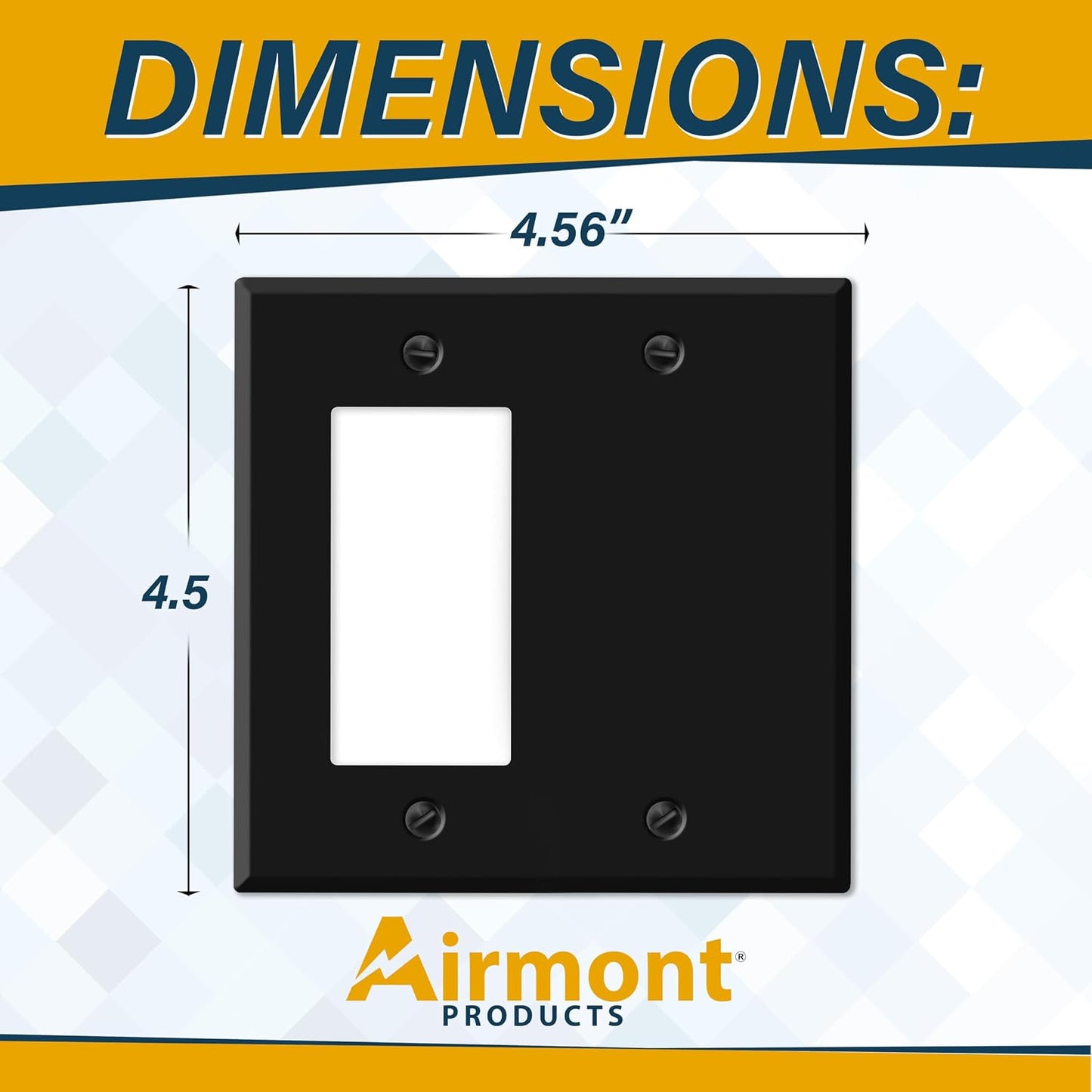 2 Pzas Placas Pared Metal Negro Interruptor Basculante