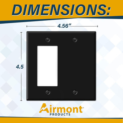 2 Pzas Placas Pared Metal Negro Interruptor Basculante