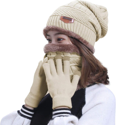 Gorro invierno bufanda guantes mujer pantalla tactil