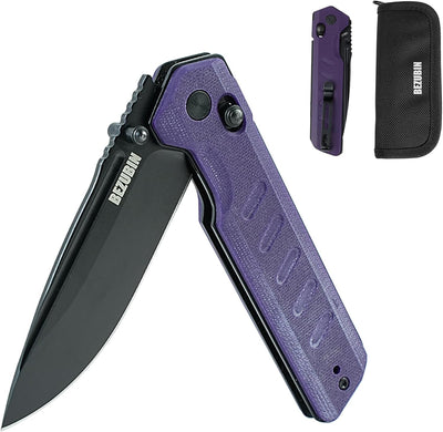 Cuchillo plegable EDC VG10 3.25" mango G10 púrpura