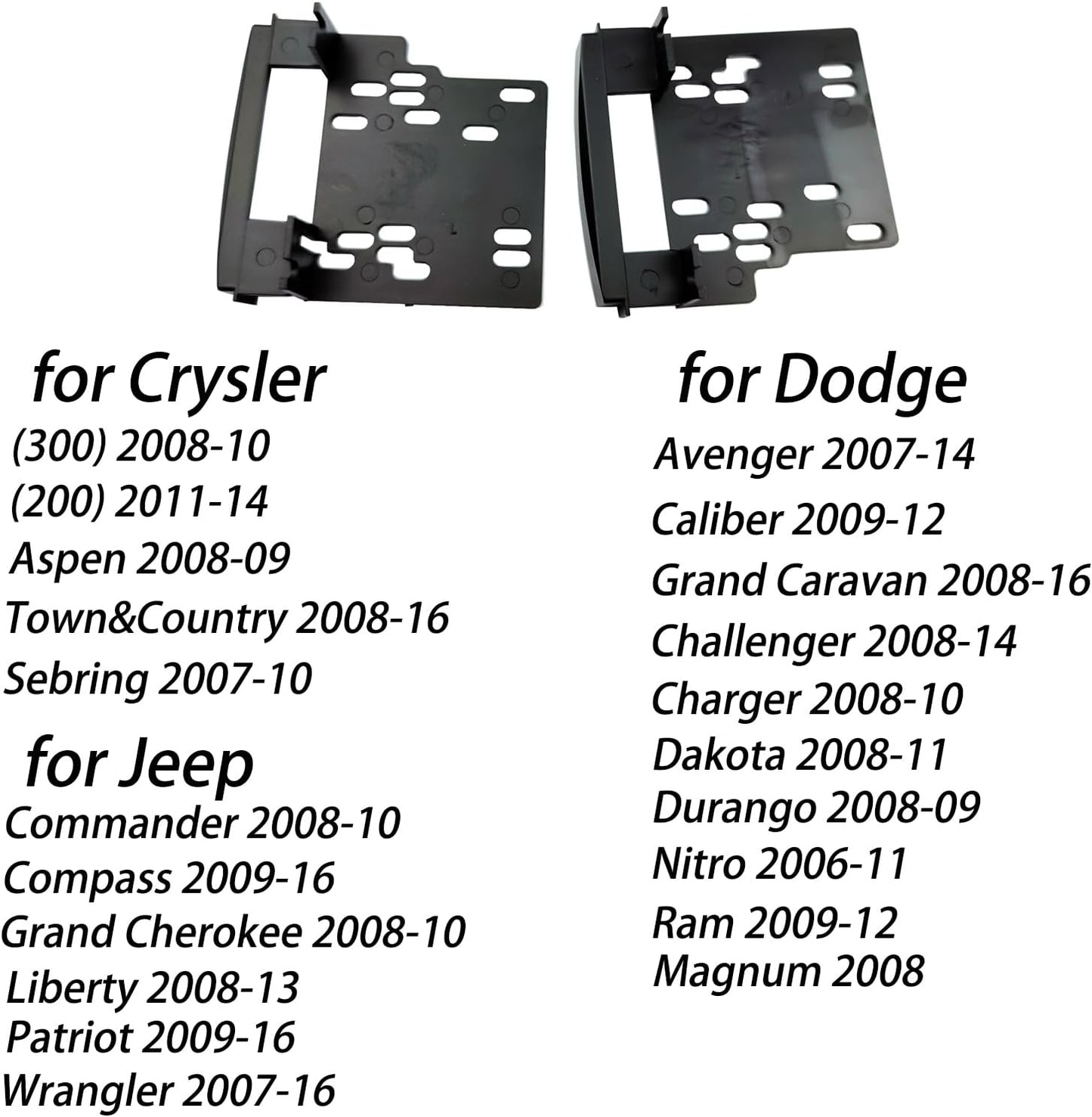 Kit tablero estéreo doble DIN comp Chrysler Dodge Jeep