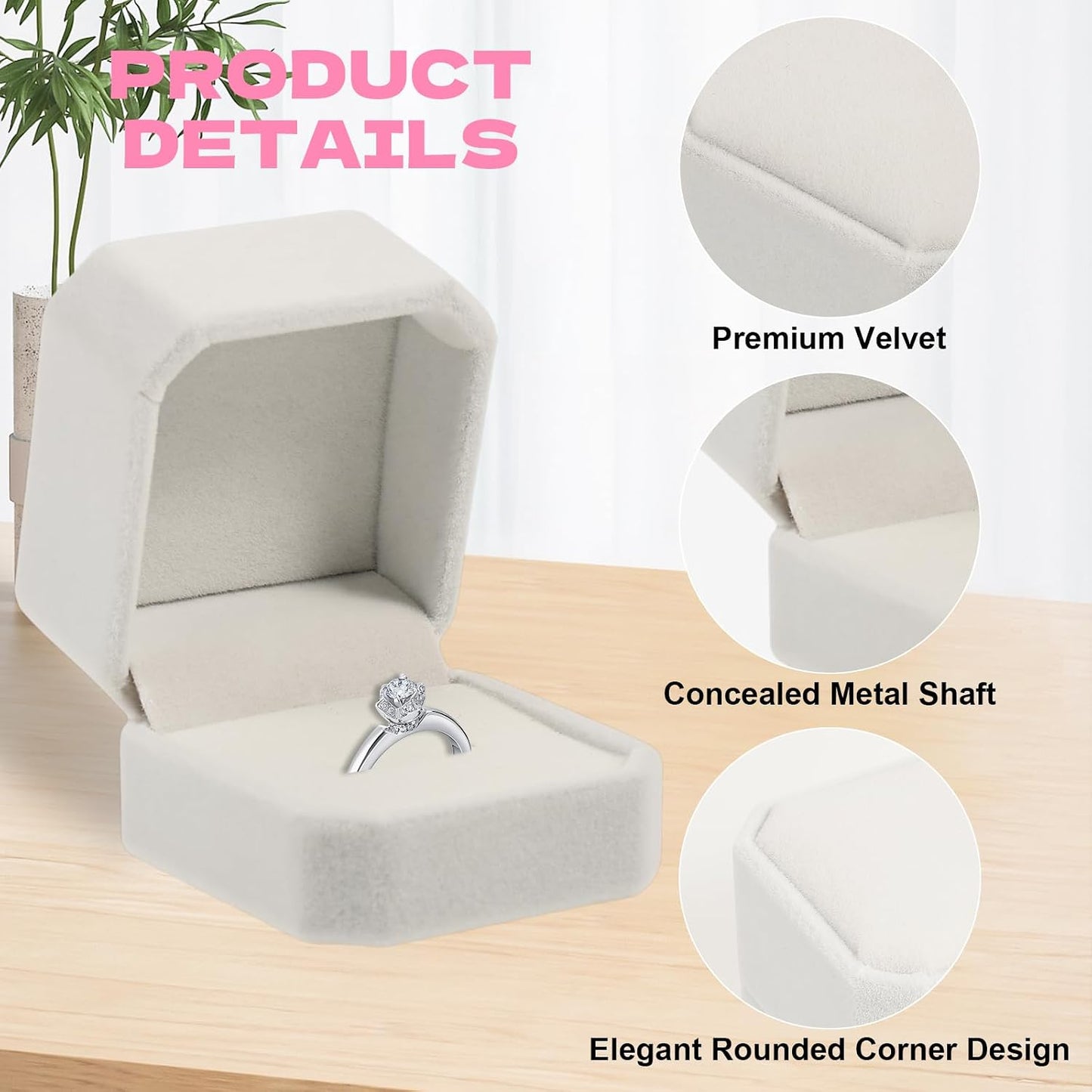40 Cajas Terriplejo para Anillos Joyas 2.17x1.97x1.57"