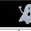 Felpudo fantasma medianoche 24x36pulg negro/blanco