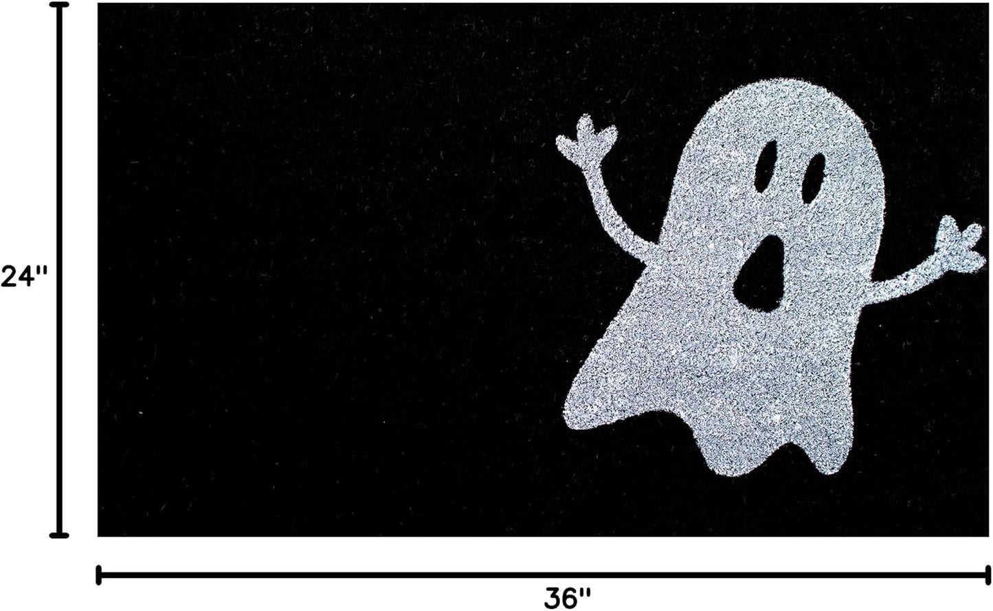 Felpudo fantasma medianoche 24x36pulg negro/blanco