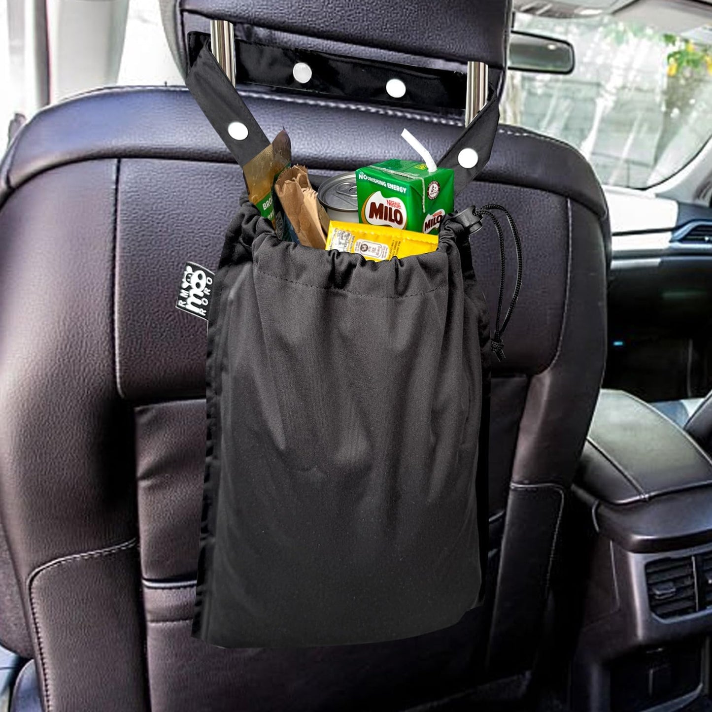 Bolsa basura colgante auto impermeable multiusos negro