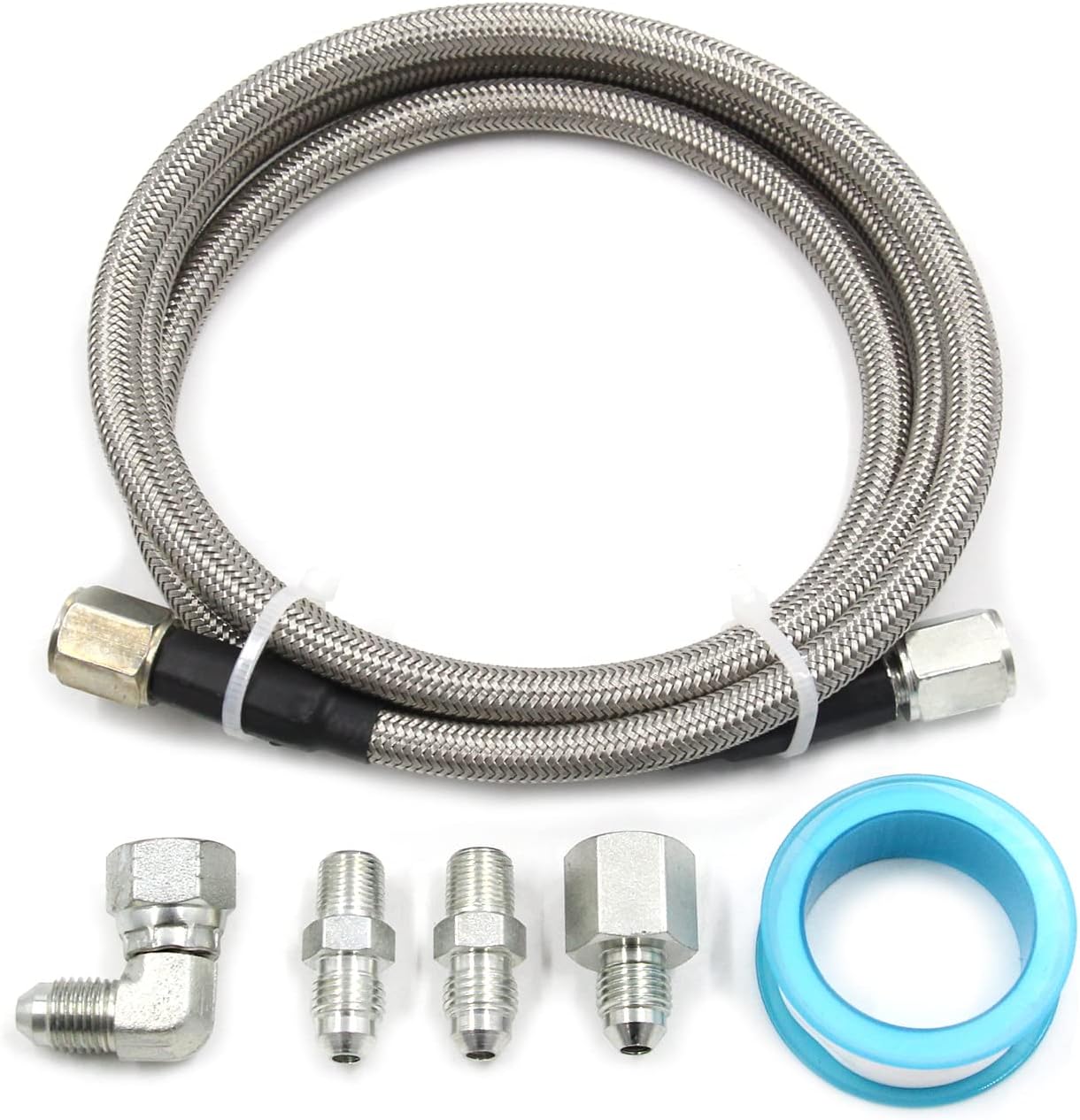 Línea aceite turbo acero inox 4AN sensor presión teflón