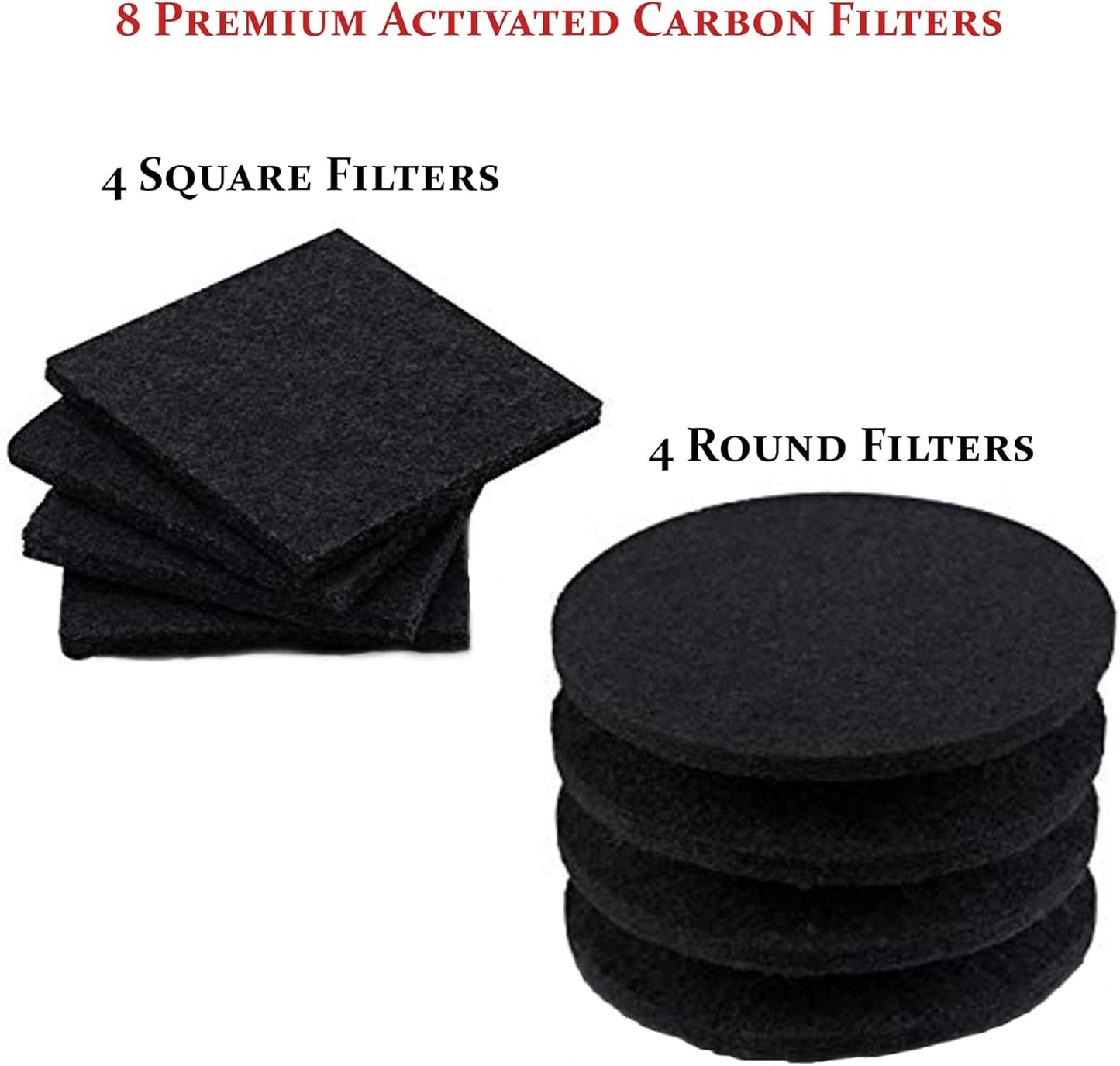 8 Filtros Carbón Extra Gruesos para Cubos Sin Olor