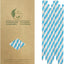 Pajitas papel azul claro y blanco 100uds 7.75pulg ecológicas rayas