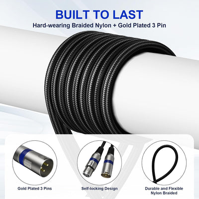 6 Cables XLR Profesionales 6ft Trenzados Macho Hembra Estudio