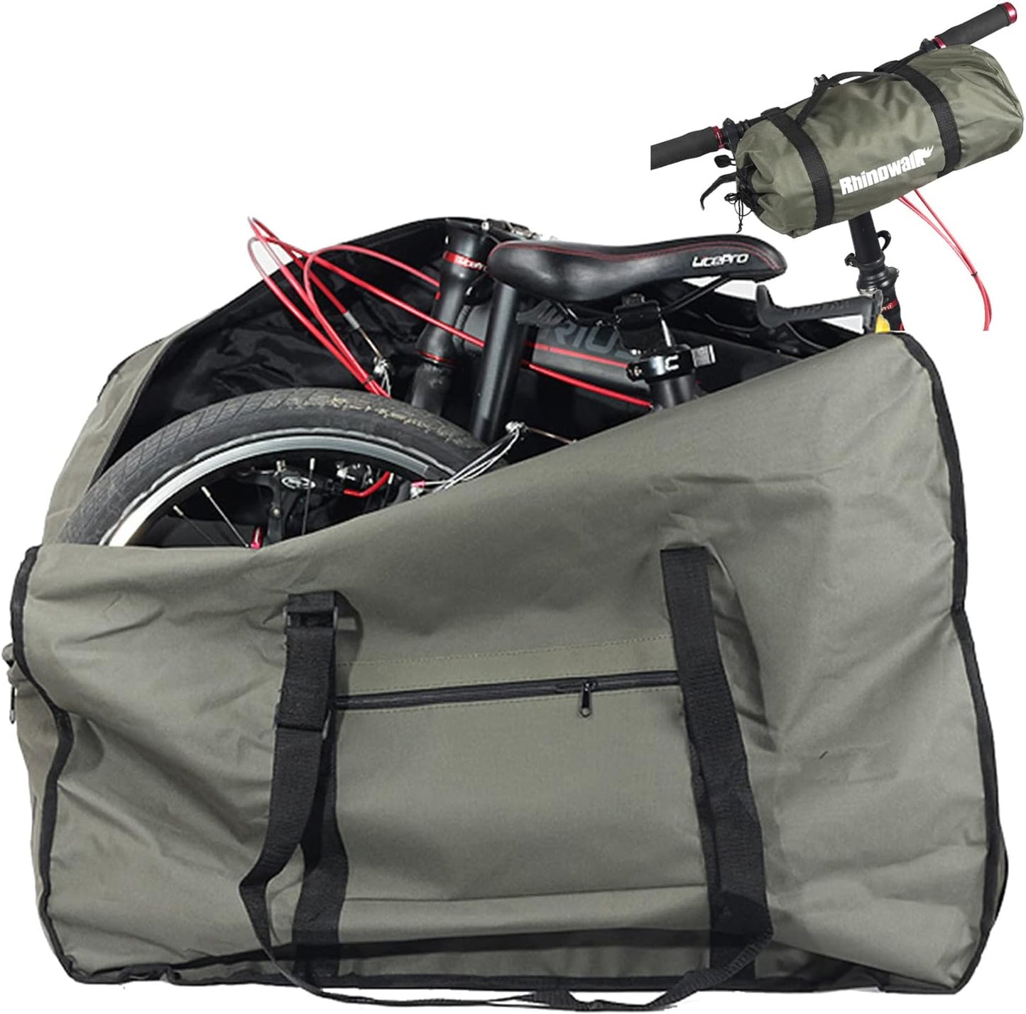 Bolsa bicicleta plegable 20pulg resistente viaje verde
