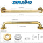 Barra apoyo baño acero inox antiderrap 16" 2 Pzas dorado