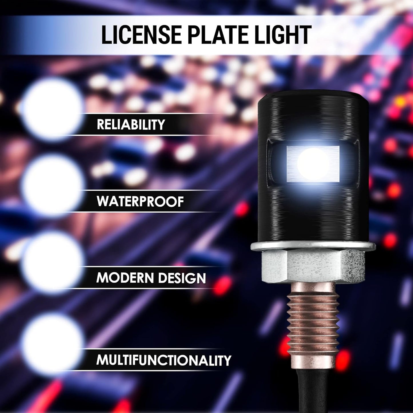 Luz placa matrícula LED 12V impermeable para moto