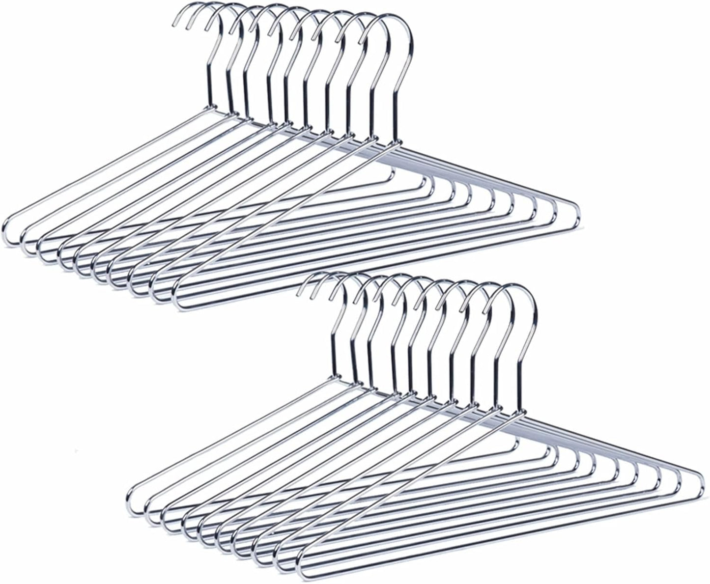 20 Pzas Colgador Ropa Acero Inox 17"